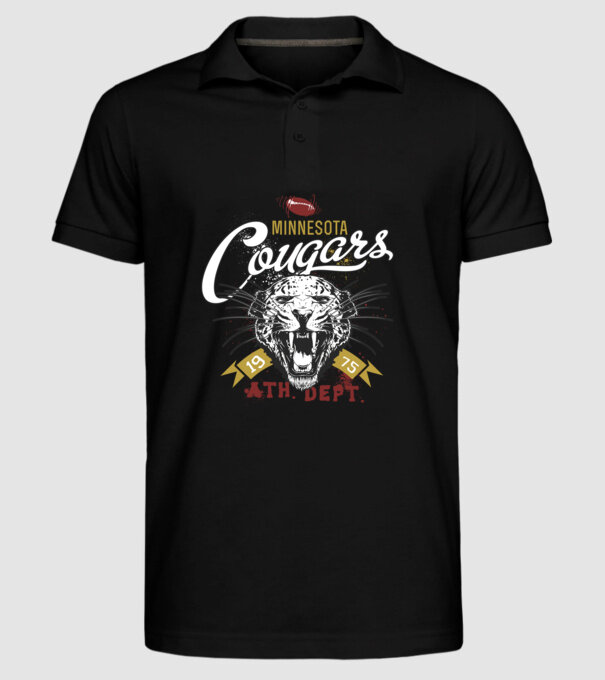 Minesota Cougars model negru pe tricou