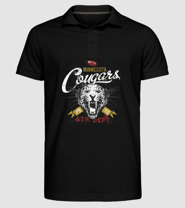 Minesota Cougars TEXTURED model negru pe tricou