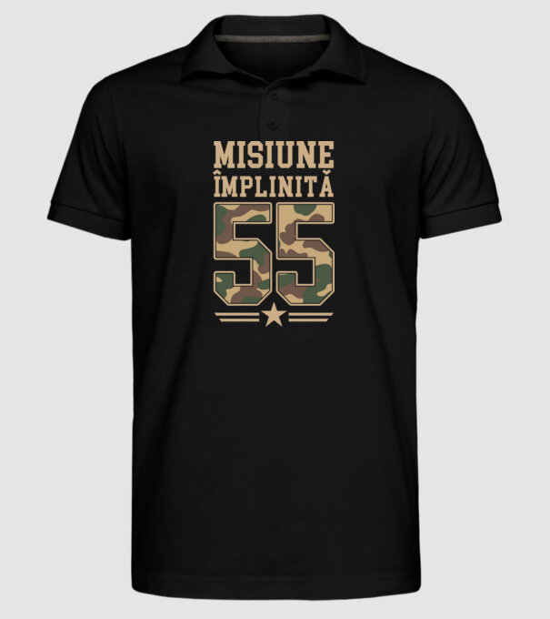 Misiune împlinită 55 model negru pe tricou