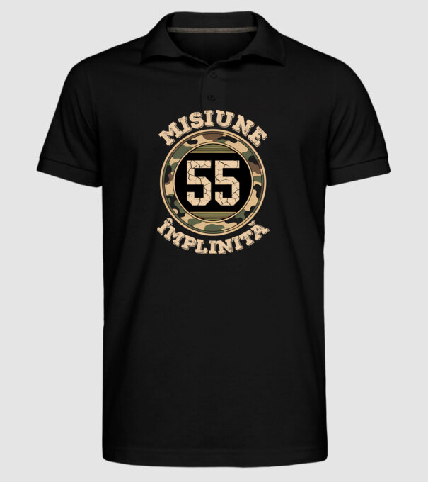 Misiune împlinită 55 model negru pe tricou