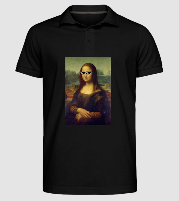 Mona Lisa Deal with it model negru pe tricou