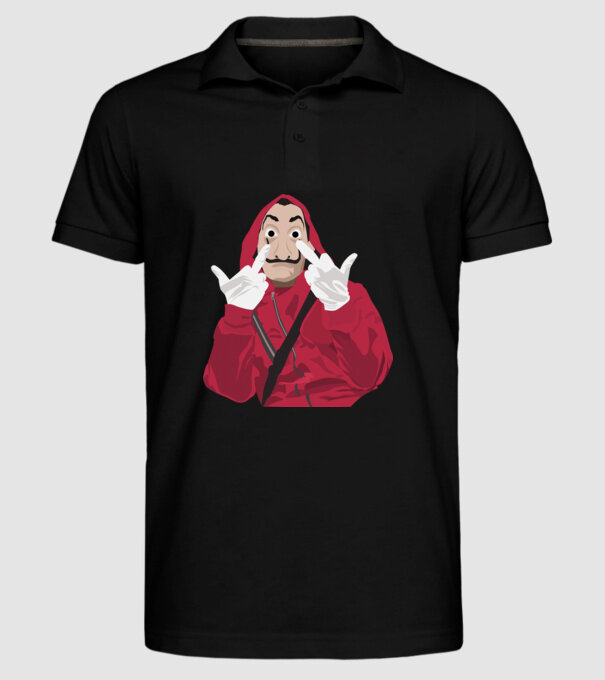 money heist fcku model negru pe tricou