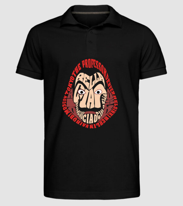money heist logo names model negru pe tricou