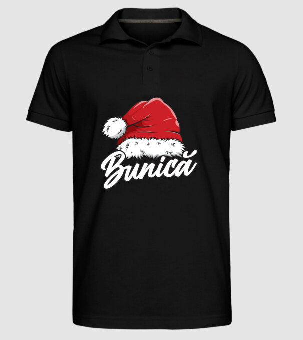 bunică Santa Hat model negru pe tricou