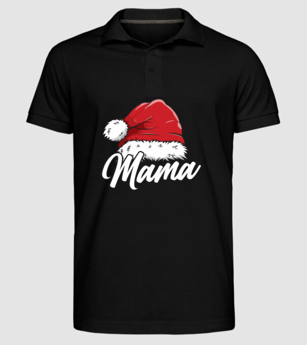 mama Santa Hat model negru pe tricou