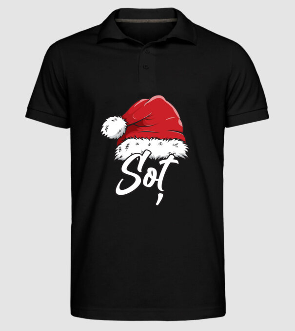 soț Santa Hat model negru pe tricou
