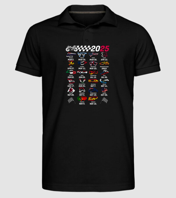 MOTOGP 25 CALENDAR Negru model negru pe tricou