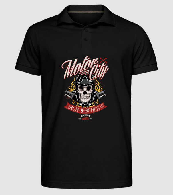 Motor City model negru pe tricou