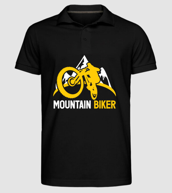mountain biker model negru pe tricou