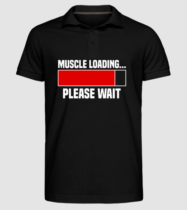 Muscle loading model negru pe tricou