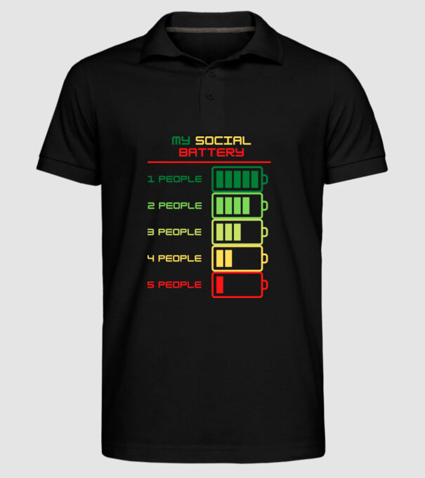 My social battery model negru pe tricou