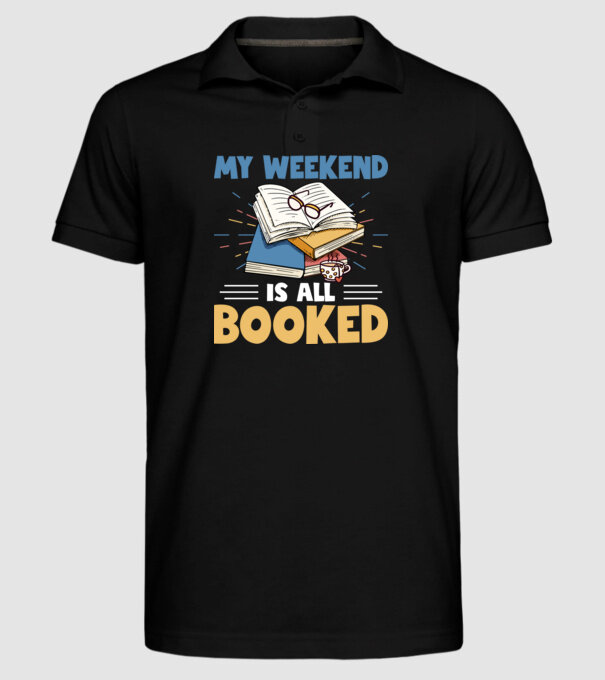 My weekend booked model negru pe tricou