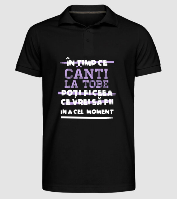 în timp ce cânți la tobe poți fi ceea ce vrei să fii - în acel moment model negru pe tricou