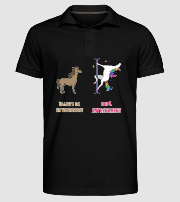 Înainte de antrenament - După antrenament model negru pe tricou
