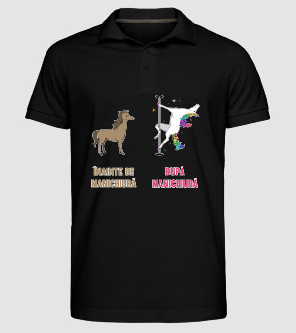 Înainte de manichiură - după manichiură model negru pe tricou