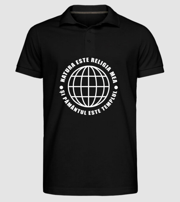 Natura este religia mea model negru pe tricou