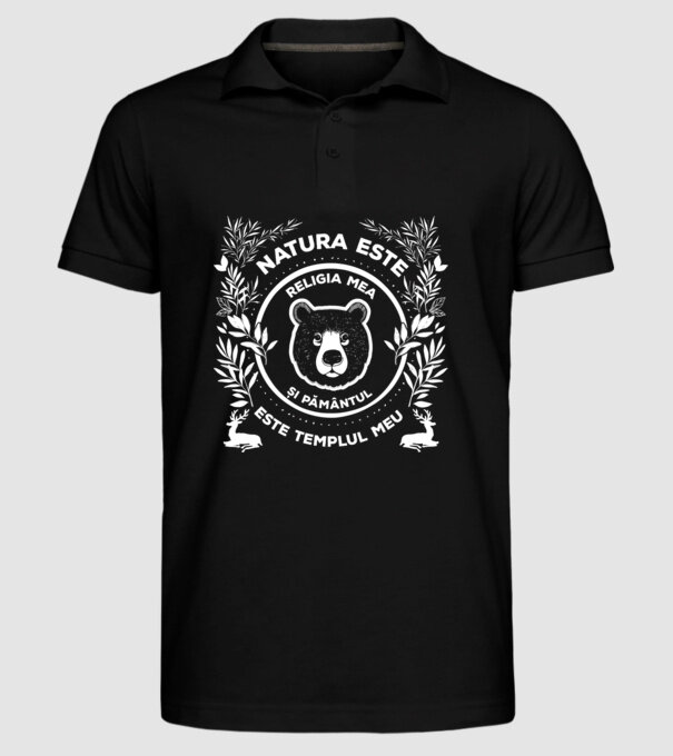 Natura este religia mea și pământul este templul meu model negru pe tricou