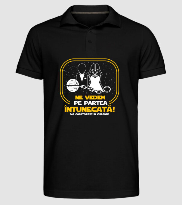Ne vedem pe partea întunecată model negru pe tricou