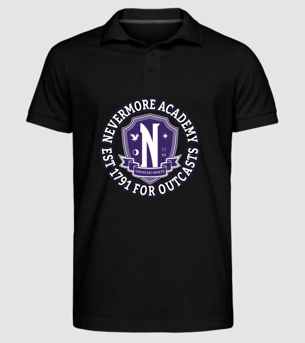 Nevermore academy model negru pe tricou