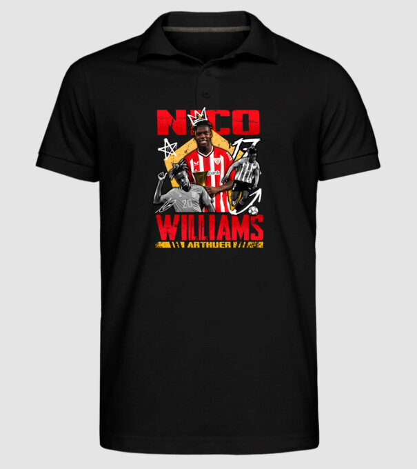 Nico Williams tribute model negru pe tricou