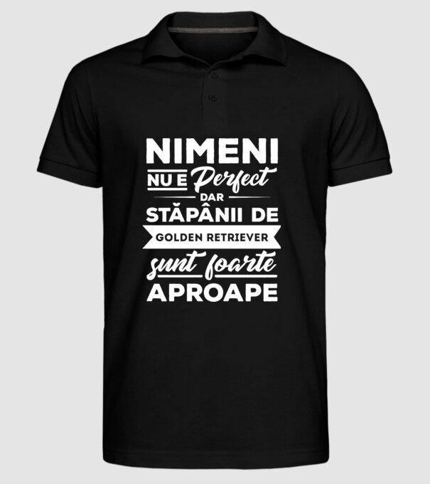 nimeni nu e perfect, dar stăpânii de goldern retriever sunt foarte aproape model negru pe tricou