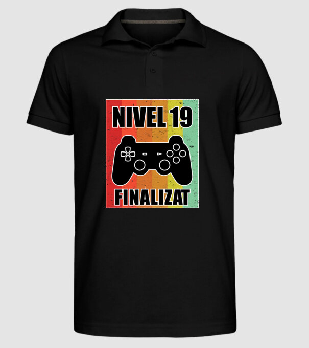 Nivel 19 finalizat model negru pe tricou