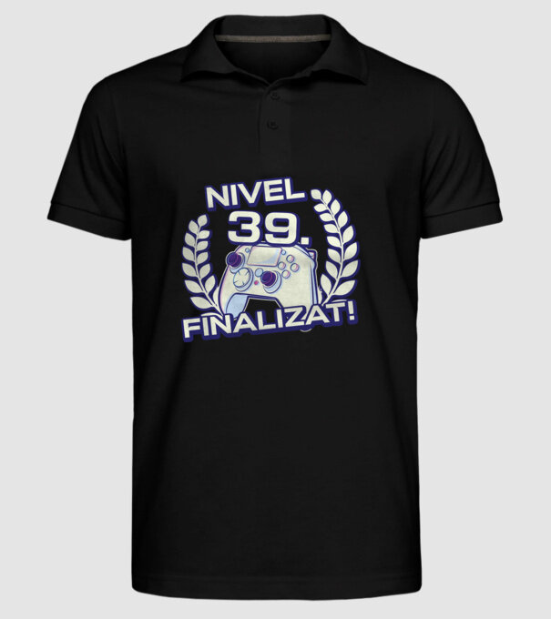 Nivel 39 finalizat! model negru pe tricou
