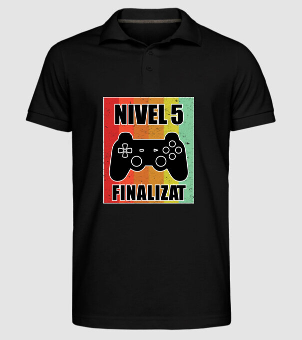 Nivel 5 finalizat model negru pe tricou