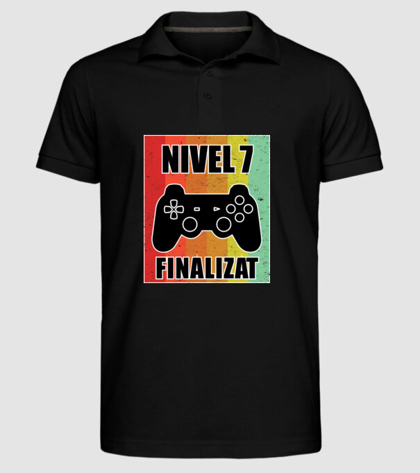 Nivel 7 finalizat model negru pe tricou