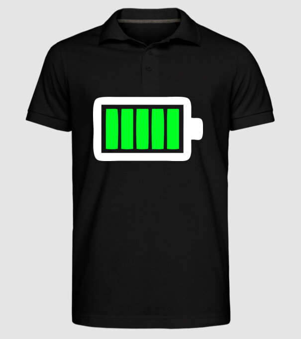 Nivel baterie complet model negru pe tricou