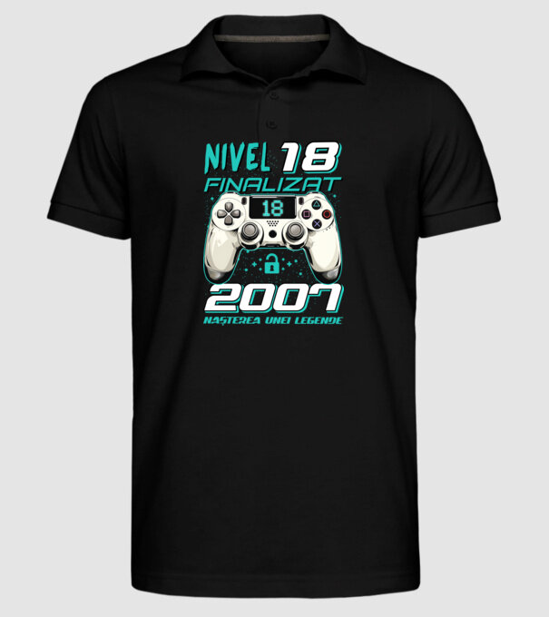 Nivel finalizat 18 2007 model negru pe tricou