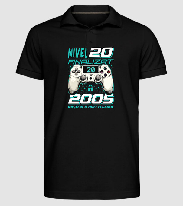 Nivel finalizat 20 2005 model negru pe tricou