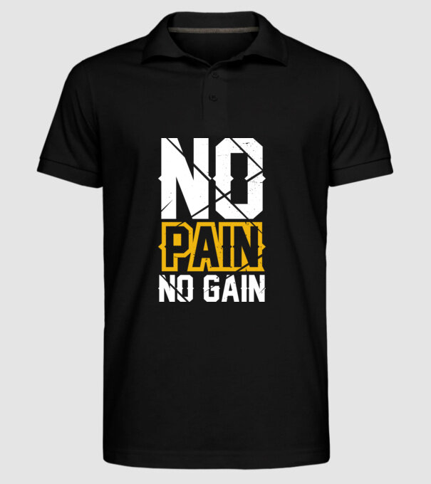 No Pain No Gain model negru pe tricou