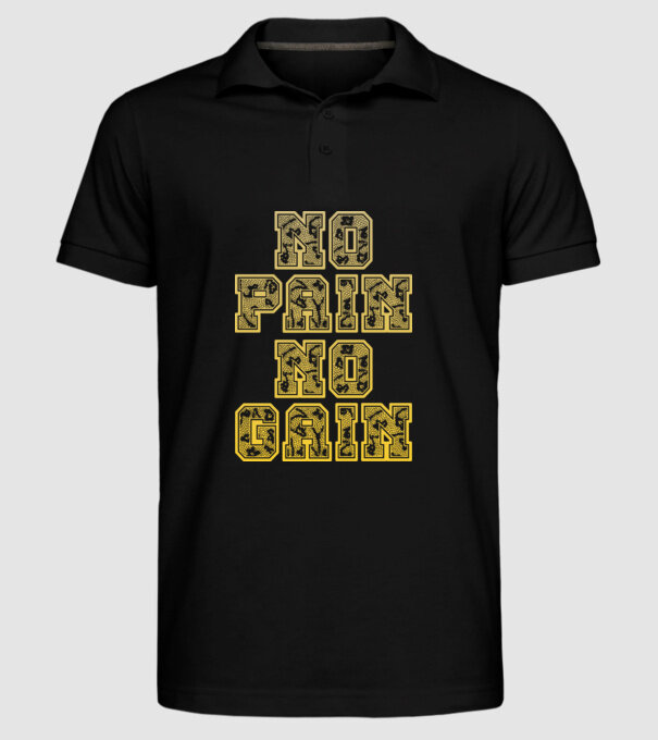 No Pain No Gain model negru pe tricou