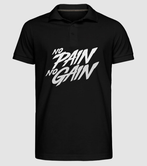 No Pain No Gain typography model negru pe tricou