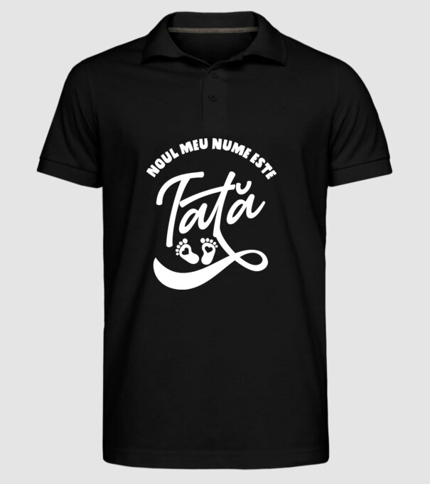 Noul meu nume este Tată model negru pe tricou