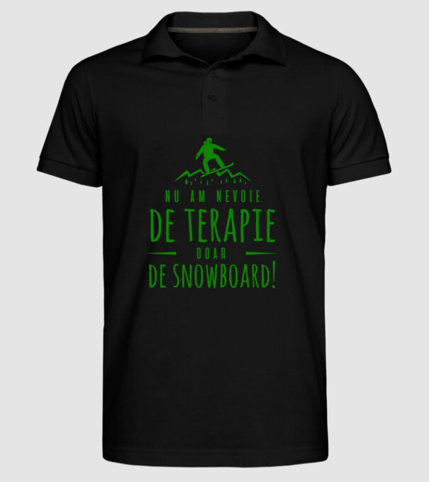 nu am nevoie de terapie doar de snowboard! model negru pe tricou