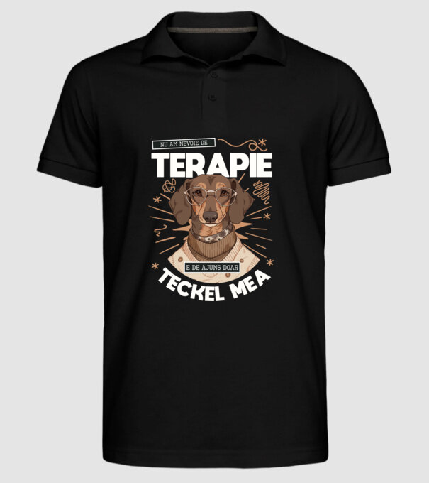 Nu am nevoie de terapie e de ajuns doar teckel mea model negru pe tricou