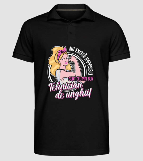 Nu există imposibil! Sunt cel mai bun tehnician de unghii! model negru pe tricou