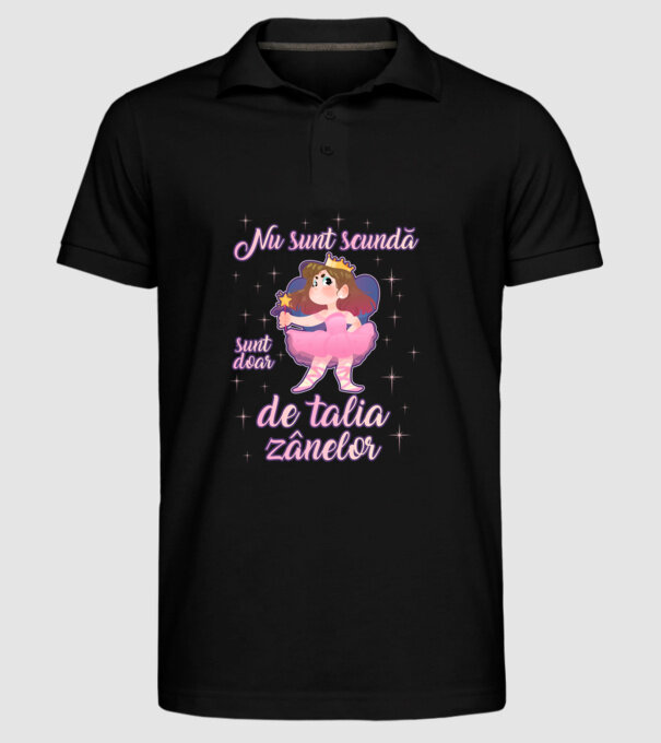 nu sunt scundă, sunt doar de talia zânelor model negru pe tricou