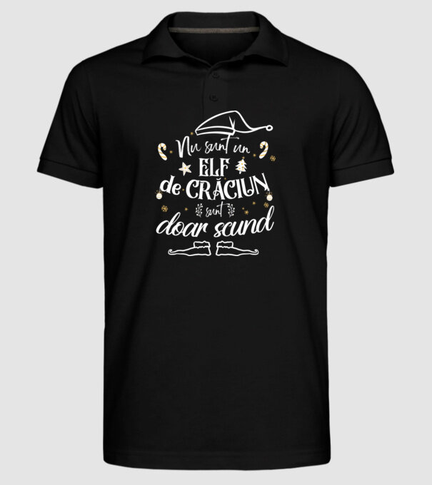 Nu sunt un elf de Crăciun, sunt doar scund Negru model negru pe tricou