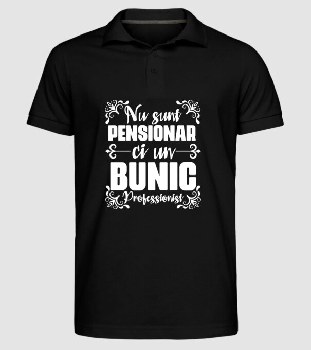 Nu sunt_pensionar, ci un bunic profesionist model negru pe tricou