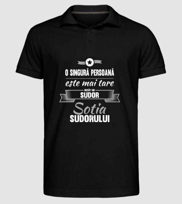 O singură persoană este mai tare decât un la un sudor, soția sudorului model negru pe tricou