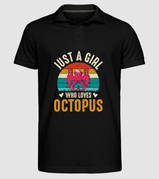 Octopus model negru pe tricou