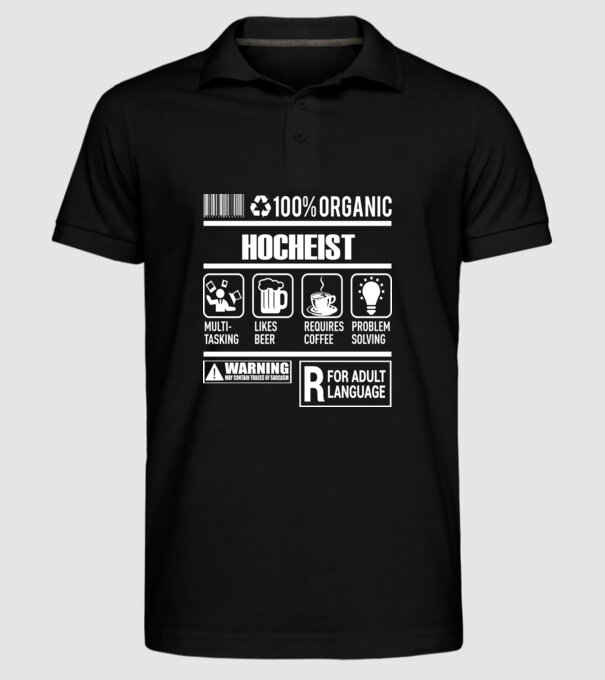 HOCHEIST model negru pe tricou