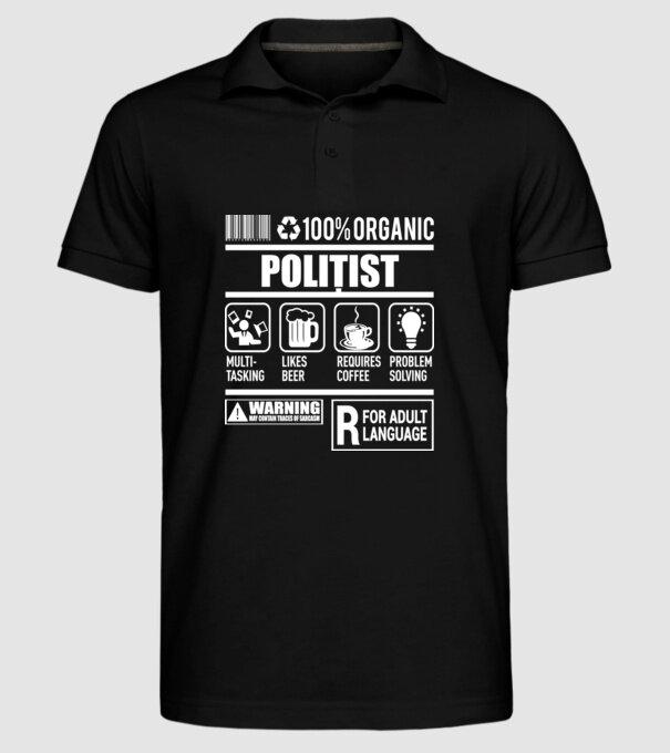 organic POLIȚIST model negru pe tricou