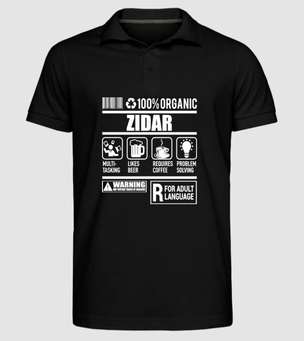 Organic zidar model negru pe tricou