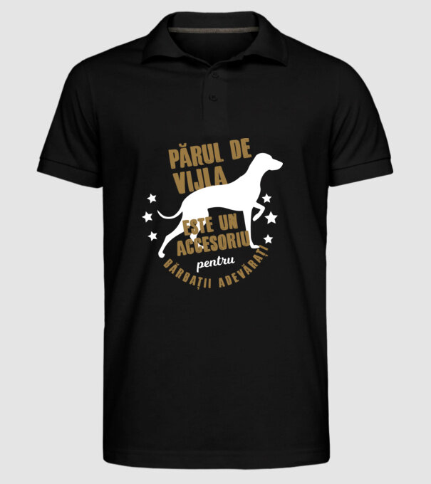 părul de vijla este un accesoriu pentru bărbații adevărați model negru pe tricou