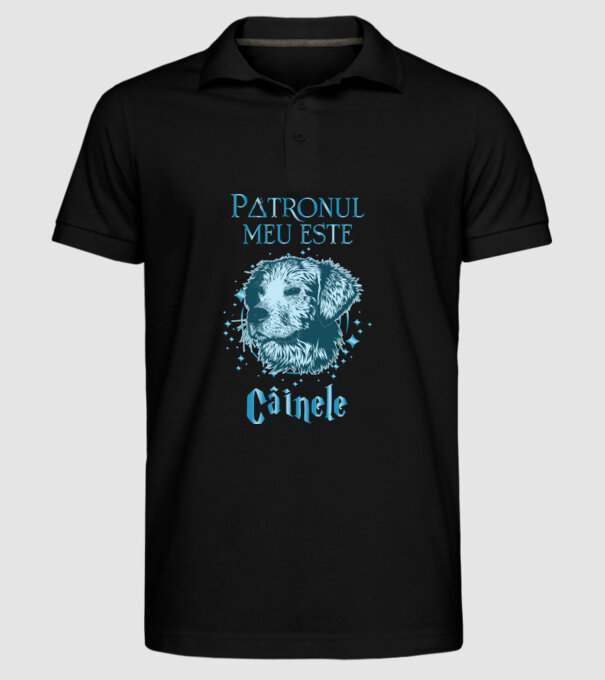 Patronul meu este CÂINELE model negru pe tricou