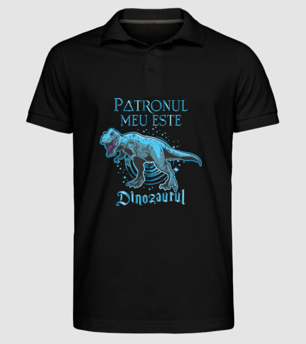 Patronul meu este dinozaurul model negru pe tricou